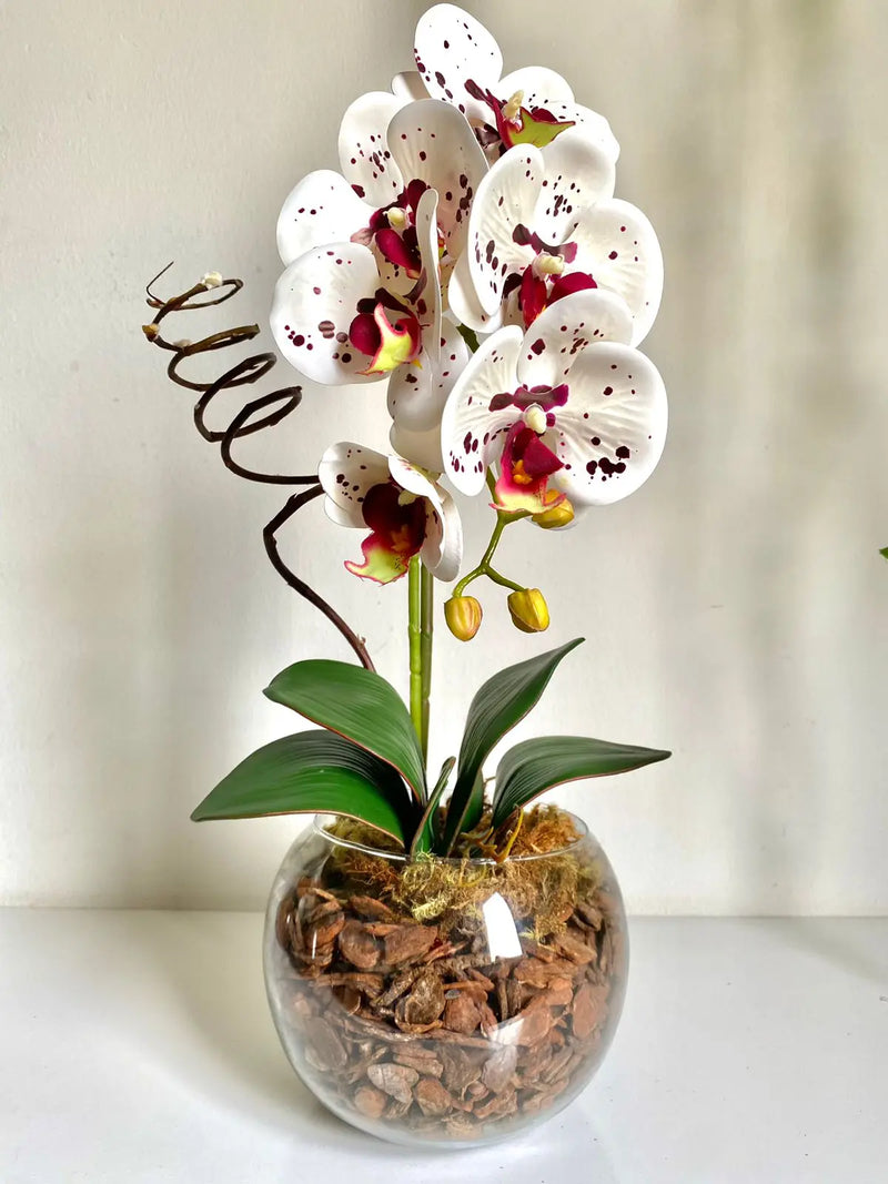 Arranjo de Orquídeas Flores Artificiais Decorativas para Centro de Mesa