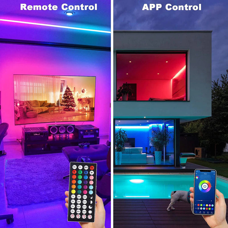 Luzes de tira LED RGB Sincronização de música USB 5V Controle remoto Fita LED Lâmpada flexível para sala Festa TV Mesa Decoração de quarto