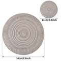 Set of 6 Round Placemats and Coasters Braided Woven Place Mats Washable Heat Resistant Table Mats and Coasters for Dining Table