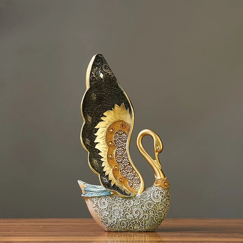 Decoração de divisória de armário de TV Swan Small Furnishings - Presente de casamento para sala de estar nórdica, enfeite de artesanato e decoração de mesa