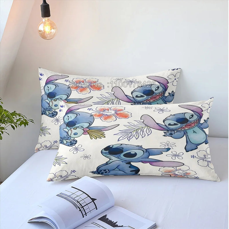 Conjunto de cama de ponto de anime 3D desenho animado impresso colcha capa de edredom conjunto fronha quarto infantil decoração confortável para casa