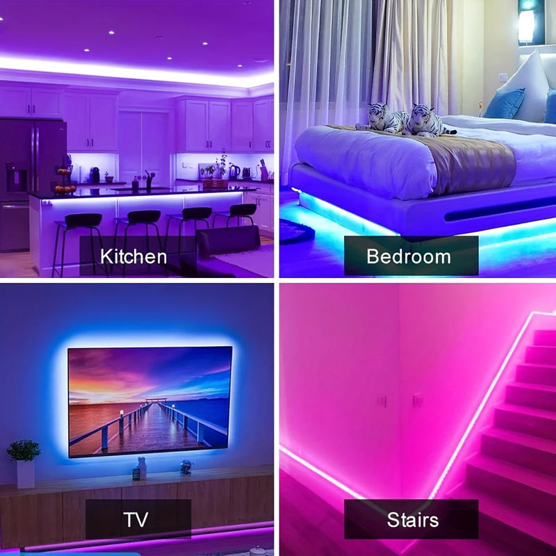 Luzes de tira LED RGB Sincronização de música USB 5V Controle remoto Fita LED Lâmpada flexível para sala Festa TV Mesa Decoração de quarto