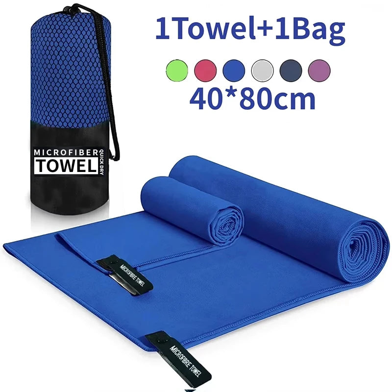 Toalha esportiva de secagem rápida 40x80cm azul cinza verde laranja natação academia fitness camping corrida praia toalhas de rosto